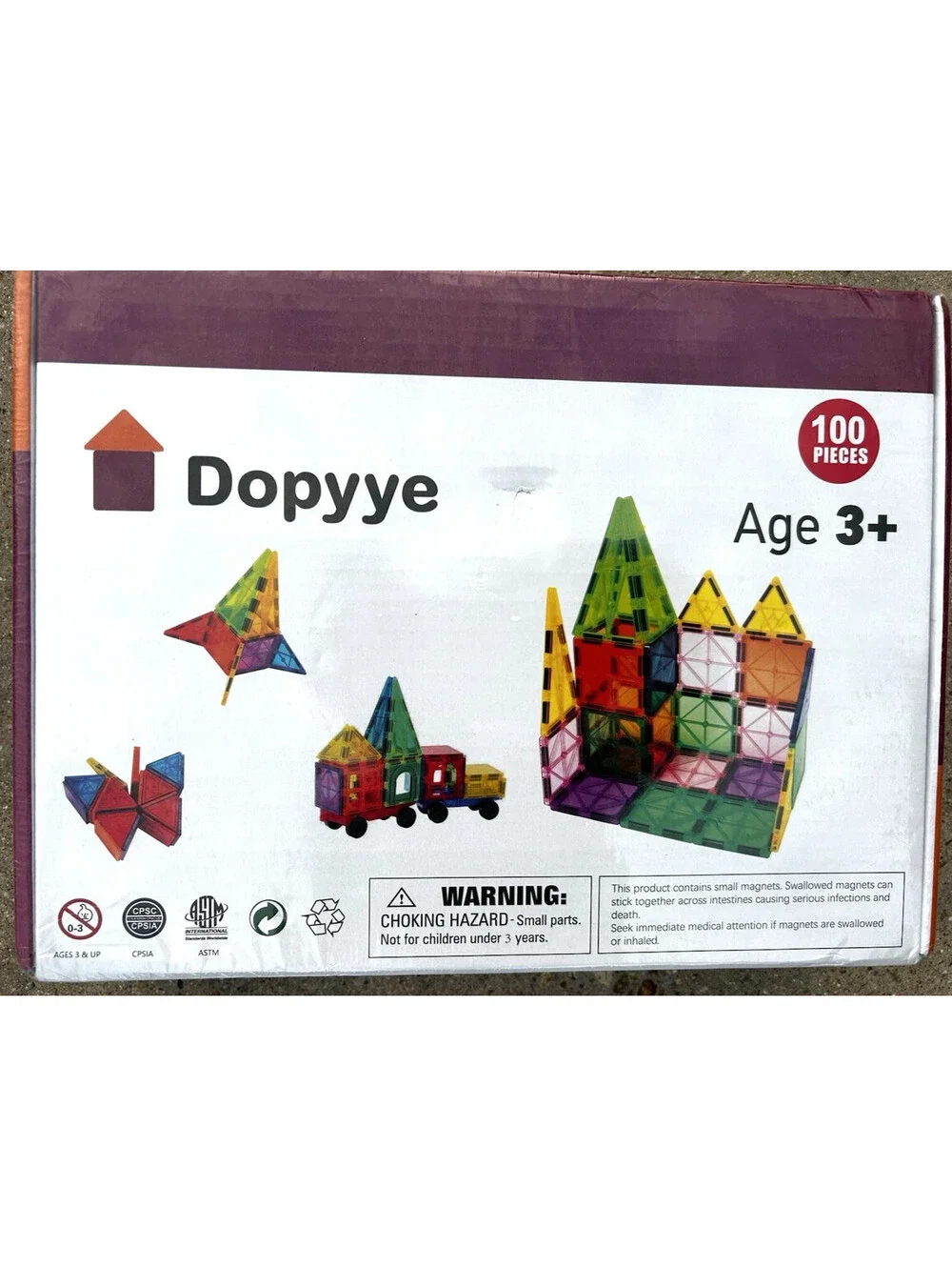 Dopyye Magnetic Building Tiles for Kids 3 up 100 PCS Magnetic Blocks